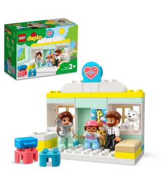 LEGO 10968 DUPLO La Visite Médicale, Jeu de Construction Grandes Briques, Jouet Éducatif d'Apprentissage Pour Bébés Des 2 Ans