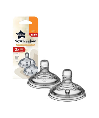 TOMMEE TIPPEE Tétines, préparation épaisse, 6 mois+, lot de 2