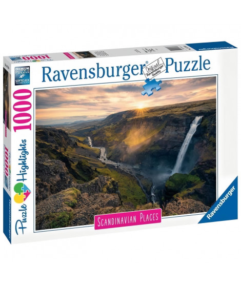 Puzzle 1000 pieces - Ravensburger - La cascade Háifoss, Islande - Paysage et nature - Garantie 2 ans