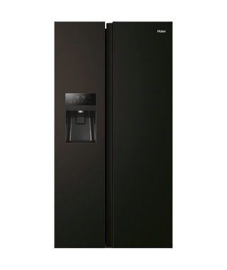 HAIER HSOBPIF9183 - Réfrigérateur américain 515L (337+178L) - Froid ventilé - L90x H177,5cm - Noir