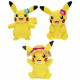 Peluche Pikachu BANDAI - Pokémon - 20 cm - Avec une fleur ou un chapeau - Modele aléatoire