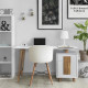 Bureau 1 porte 1 tiroir - Décor bois et blanc - L 140 x P 76 x H 60 - HAMBOURG