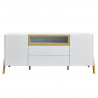 Buffet 2 portes 2 tiroirs - Niche de rangement - Bois - L 175 x P 40 x H 75 - ERZA