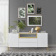 Buffet 2 portes 2 tiroirs - Niche de rangement - Bois - L 175 x P 40 x H 75 - ERZA