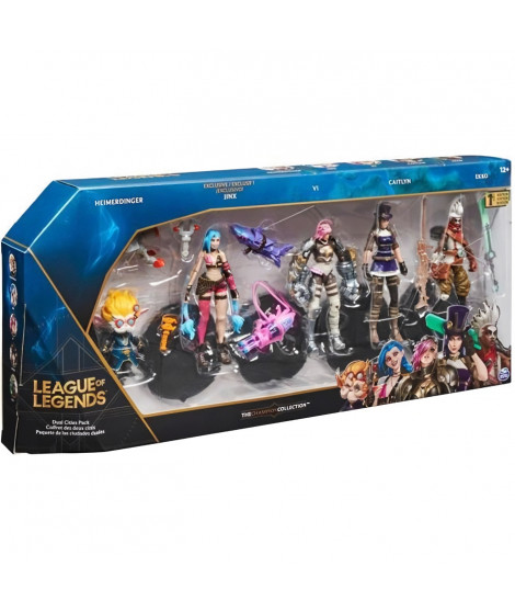 Coffret 5 figurines League of Legends 10 cm - Heimerdinger, Vi, Ekko, Jinx et Caitlyn