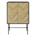 Bahut haut 2 portes - MDF et pieds métal noir - L 80 x P 40 x H 122 - BROOKLYN