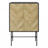 Bahut haut 2 portes - MDF et pieds métal noir - L 80 x P 40 x H 122 - BROOKLYN