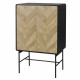 Bahut haut 2 portes - MDF et pieds métal noir - L 80 x P 40 x H 122 - BROOKLYN