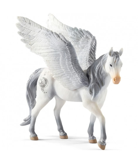 Figurine - SCHLEICH - Pegasus - Gamme Bayala - Pour Enfant de 5 Ans et Plus - Cheval Ailé Blanc Multicolore
