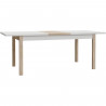 Table a manger extensible HOYVIK - 160,4 - 207 cm - Allonge se rangeant sous le plateau - décor chene sonoma avec du blanc mat