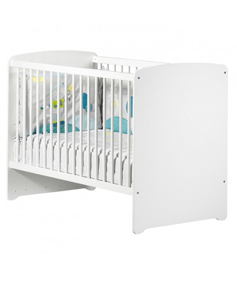 Lit bébé 120x60 en bois en bois blanc