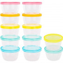 Badabulle Lot de 12 badabowls - Boîtes de conservation gradués 250ml - Surface réinscriptible