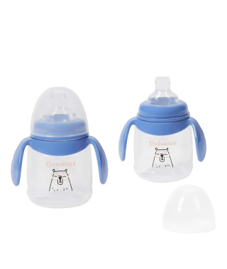 Badabulle Lot de 2 tasses anti-fuite avec anses ergonomiques, 180ml