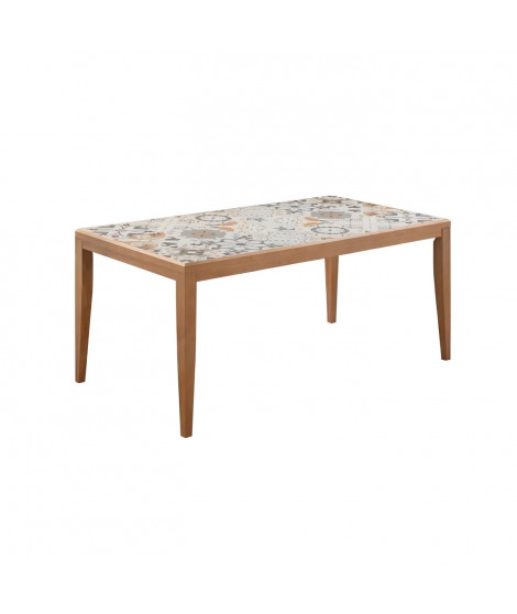 Table de jardin en bois - 162 cm - Bois de pin du Chili + carrelage céramique mosaique