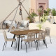 Table a manger de jardin - Acier + Bois - 160 x 80 x 74 cm