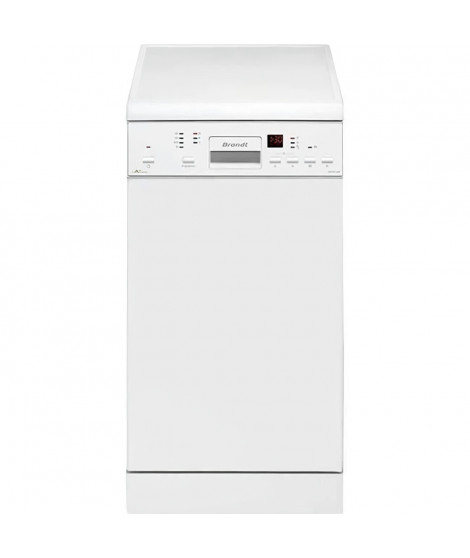 Lave-vaisselle pose libre BRANDT DFS1010W - 10 couverts - L45cm - 47 dB - Blanc