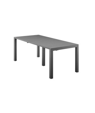 Table de jardin extensible mode papillon - extensible des 2 côtés - Aluminium - 200/260/320 X 100 X 75 cm