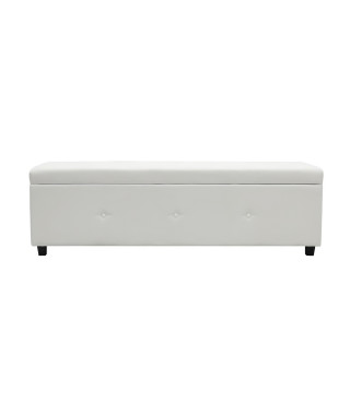 Banc coffre BOX - Simili blanc - L 160 cm - Rangement pratique et design