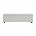 Banc coffre BOX - Simili blanc - L 160 cm - Rangement pratique et design