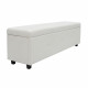 Banc coffre BOX - Simili blanc - L 160 cm - Rangement pratique et design