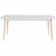 OTTO Table de séjour avec piétement en hévéa massif - Blanc laqué - L 180 x P 90 x H 75 cm