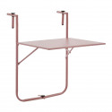 Table de balcon rabattable - Acier - 60 x 75 x 82-92 cm - Rose