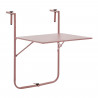 Table de balcon rabattable - Acier - 60 x 75 x 82-92 cm - Rose