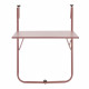 Table de balcon rabattable - Acier - 60 x 75 x 82-92 cm - Rose