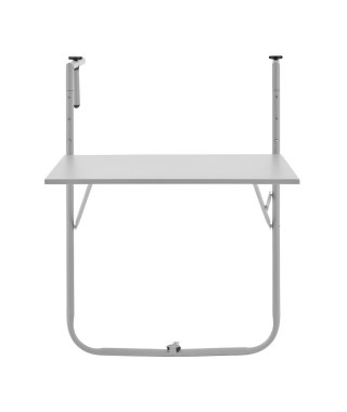 Table de jardin - Table de balcon rabattable - Pliante - Gris - En acier - 1 personne - 60 x 75 x 82-92 cm