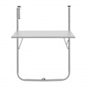 Table de jardin - Table de balcon rabattable - Pliante - Gris - En acier - 1 personne - 60 x 75 x 82-92 cm