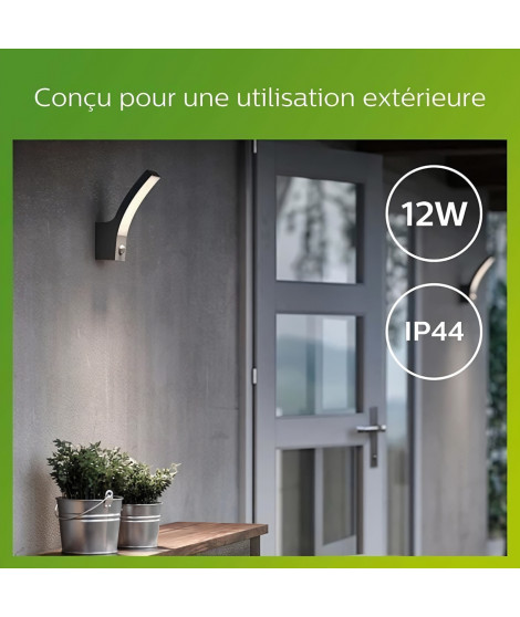 PHILIPS Applique murale SPLAY - 12W - Détection infrarouge - Anthracite