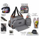 Baby on board- sac a langer - sac titou Gris chiné  - 2 compattiments 8 poches - sac repas - tapis a langer sac linge sale at…