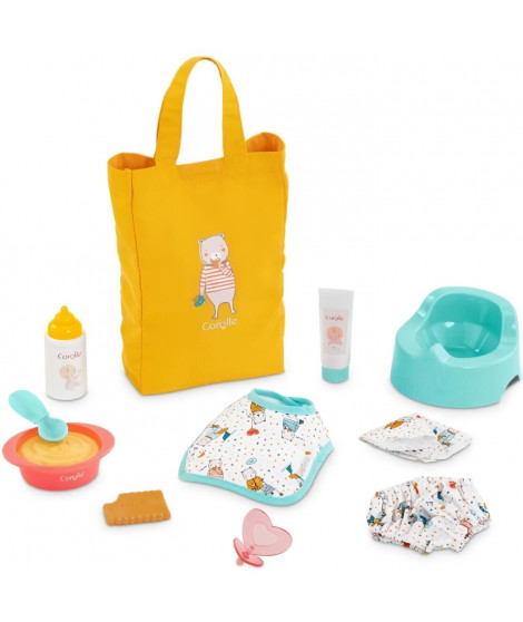 Coffret Accessoires Nurserie pour poupon 30 cm Corolle - Jaune et bleu - Des 18 mois