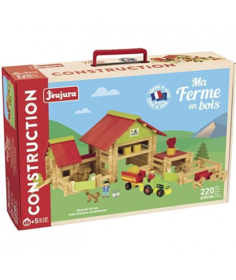 JEUJURA Grande ferme avec tracteur et animaux - 220 pieces