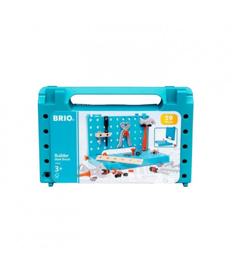 BRIO Builder - Mallette Etabli de bricolage Builder - 59 Pieces - Jeu de construction STEM - a partir de 3 ans