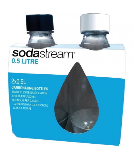 SODASTREAM Bouteille de gazéification Fuse 0.5 L blanc, noir - Lot de 2