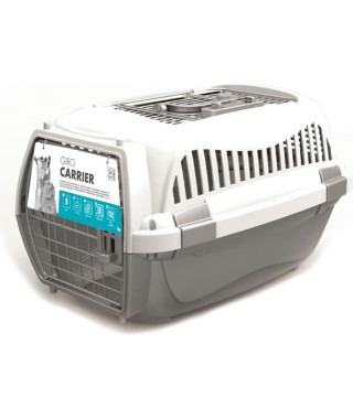 MPETS Cage de transport - Pour chien - M - Gris et blanc