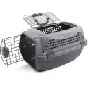 Caisse de transport pour chat M.PETS ECO GIRO - Cage en plastique - Taille M - Gris