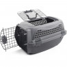 Caisse de transport pour chat M.PETS ECO GIRO - Cage en plastique - Taille M - Gris