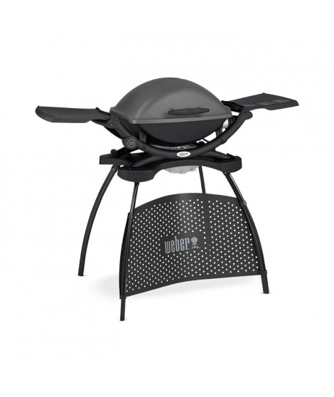 Barbecue électrique WEBER Q2400 avec stand - Grille acier 55x39 cm - Couvercle avec réflecteur de chaleur - Gris