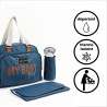 Sac a langer quotidien BABY ON BOARD SIMPLY BABYBAG - Bleu océan - Grande Capacité - Matelas et Porte Biberon Isotherme