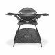 Barbecue électrique WEBER Q2400 avec stand - Grille acier 55x39 cm - Couvercle avec réflecteur de chaleur - Gris