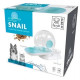 Distributeur de croquettes et d'eau avec filtre M.PETS SNAIL - 2800ml + 240gr - 28x24x25 cm - Blanc, Bleu et Transparent