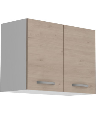 OSLO Meuble haut 2 portes - Décor Chene Jackson - L 80 x P 36 x H 58 cm