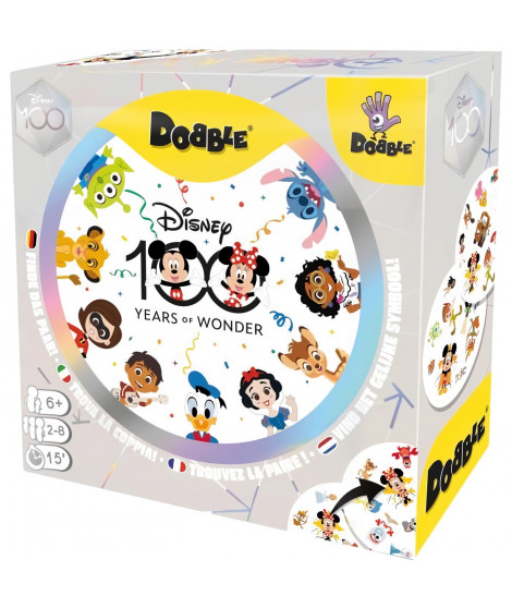 Dobble : Disney 100 years|Zygomatic - Jeu de société - 5 mini-jeux - a partir de 6 ans