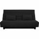 Banquette Clic clac 2 places REVEUR - Tissu noir - Matelas DUNLOPILLO - Couchage 188x128 cm