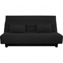 Banquette Clic clac 2 places REVEUR - Tissu noir - Matelas DUNLOPILLO - Couchage 188x128 cm