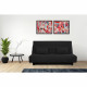 Banquette Clic clac 2 places REVEUR - Tissu noir - Matelas DUNLOPILLO - Couchage 188x128 cm