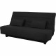 Banquette Clic clac 2 places REVEUR - Tissu noir - Matelas DUNLOPILLO - Couchage 188x128 cm