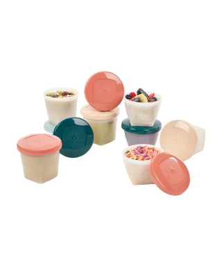 Babymoov Pots de conservation Babybols Biosourcés - Lot de 8x180ml + 8x250ml